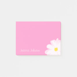 Aangepaste Post-it® notes roze met dagbloem