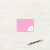 Aangepaste Post-it® notes roze met dagbloem (Op bureau)