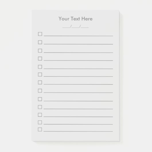 Aangepaste Post-it® notes voor takenlijst | Grijs (Voorkant)