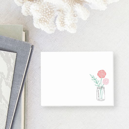 Aangepaste Post-it notities | Botanische Mason Jar Post-it® Notes