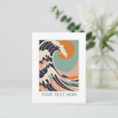 Aangepaste Post Kaart Giant Wave Print in Pastels (Staand voorkant)