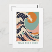 Aangepaste Post Kaart Giant Wave Print in Pastels (Voorkant / Achterkant)