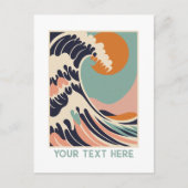 Aangepaste Post Kaart Giant Wave Print in Pastels (Voorkant)