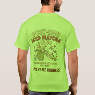 Aangepaste Post-Run Iced Matcha Club Retro T-Shirt