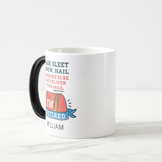 Aangepaste postarbeider in ruste Postbus - Aangepa Magische Mok (Voorkant links)