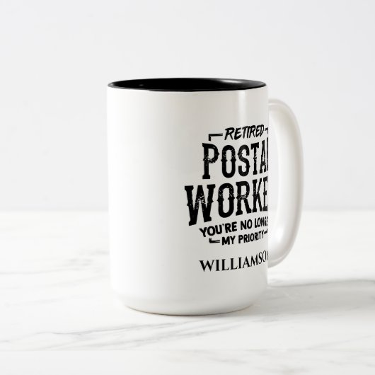 Aangepaste postarbeider in ruste tweekleurige koffiemok (Voorkant rechts)