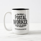 Aangepaste postarbeider in ruste tweekleurige koffiemok (Links)