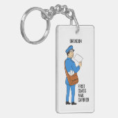 Aangepaste postbus met briefbrief sleutelhanger (Voorkant Links)