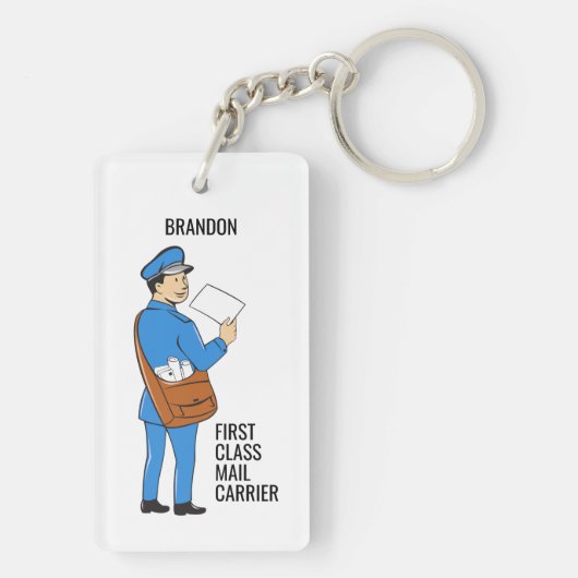 Aangepaste postbus met briefbrief sleutelhanger (achterkant)