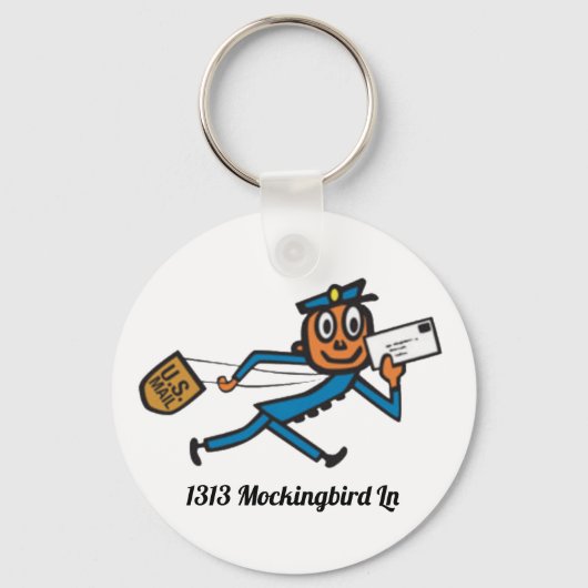 Aangepaste postbus sleutelhanger (Achterkant)