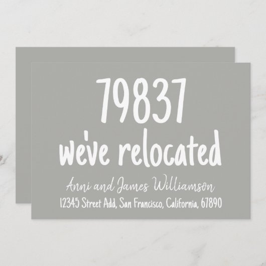 Aangepaste postcode Details toevoegen We zijn verh Aankondiging (Voorkant / Achterkant)