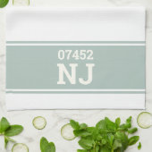 Aangepaste postcode en staat huisverwarmingscadeau theedoek (Gevouwen)