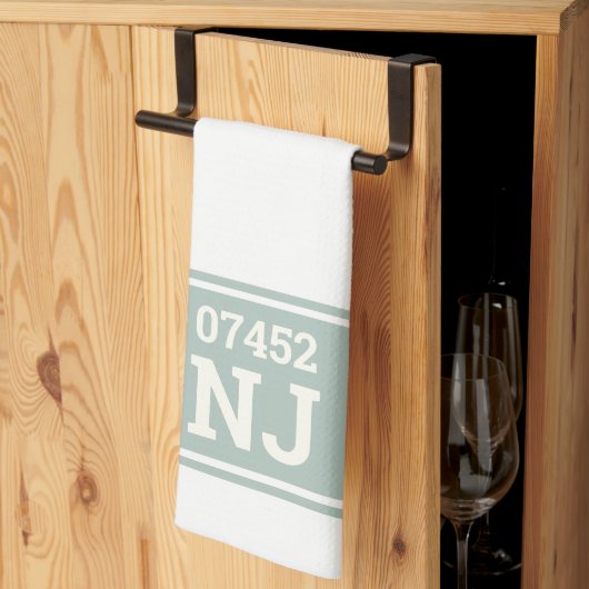 Aangepaste postcode en staat huisverwarmingscadeau theedoek (Derde Gevouwen)