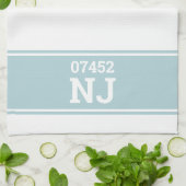 Aangepaste postcode en staat huisverwarmingscadeau theedoek (Gevouwen)