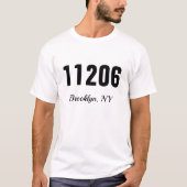 Aangepaste postcode Plaats en staat T-shirt (Voorkant)