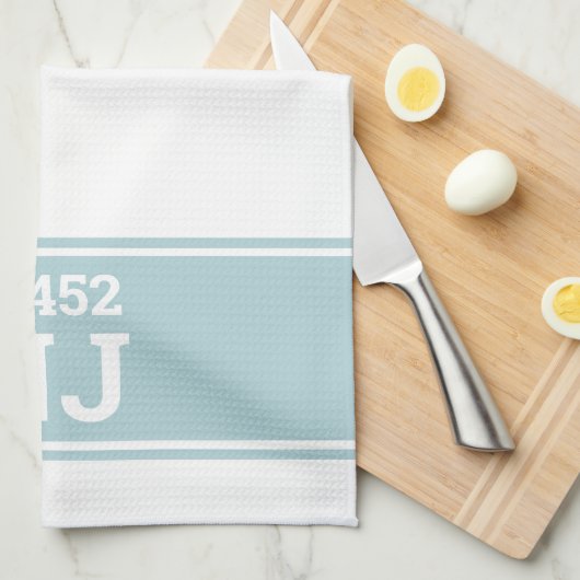 Aangepaste postcode & staat Housewarming Gift Blue Theedoek (Quarter Fold)