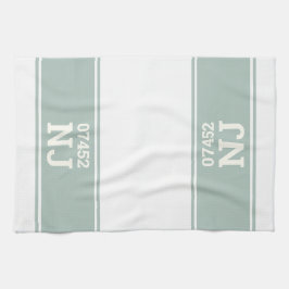 Aangepaste postcode & staat Housewarming Gift Groe Theedoek