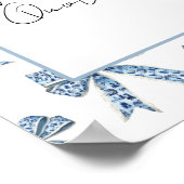 Aangepaste poster met mooie blauwe strikken ontwer (Hoek)