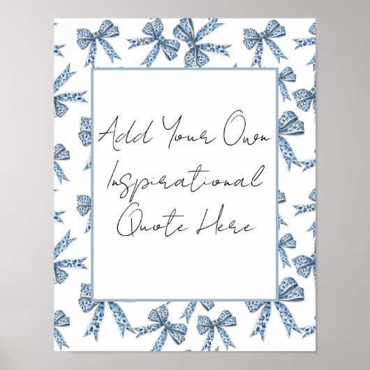 Aangepaste poster met mooie blauwe strikken ontwer (Voorkant)
