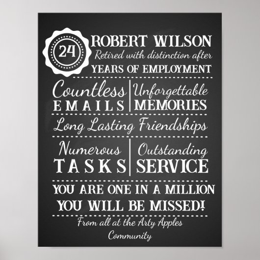 Aangepaste Poster voor pensionering afdrukken (Voorkant)