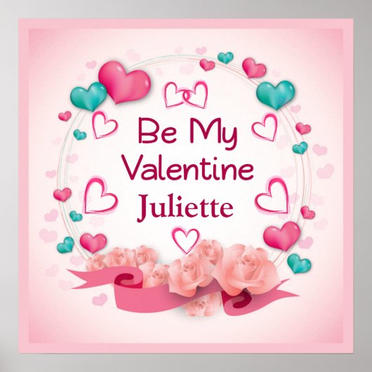 Aangepaste Poster 'Wees Mijn Valentijnsdag' (Voorkant)