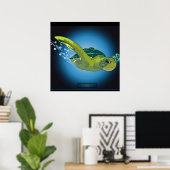 AANGEPASTE POSTER- ZEE SCHILDPAD POSTER (Thuiskantoor)