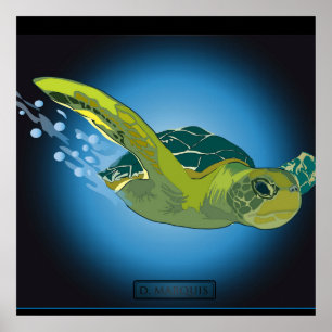 AANGEPASTE POSTER- ZEE SCHILDPAD POSTER