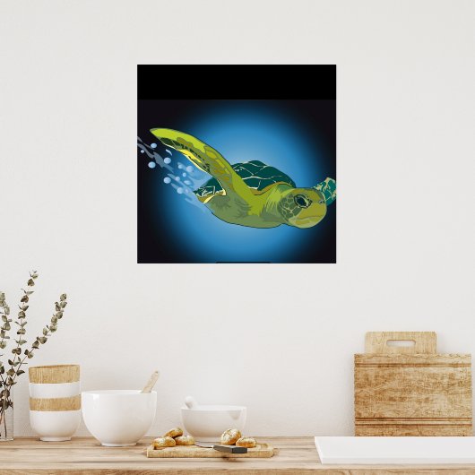 AANGEPASTE POSTER- ZEE SCHILDPAD POSTER (Keuken)