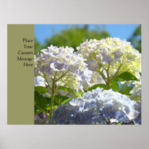 Aangepaste Posters Blauwe Hortensia Bloemen kunstu
