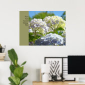Aangepaste Posters Blauwe Hortensia Bloemen kunstu (Thuiskantoor)