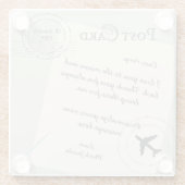 Aangepaste postkaart persoonlijke liefdesnotitie glazen onderzetter (Achterkant)