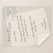 Aangepaste postkaart persoonlijke liefdesnotitie sherpa deken (Voorkant (horizontaal))