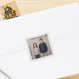 Aangepaste postzegel stijl foto vakantie sticker