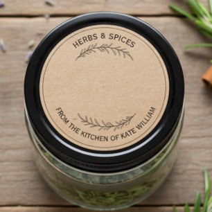 Aangepaste pot / kruiden lege stickerlabel ronde sticker