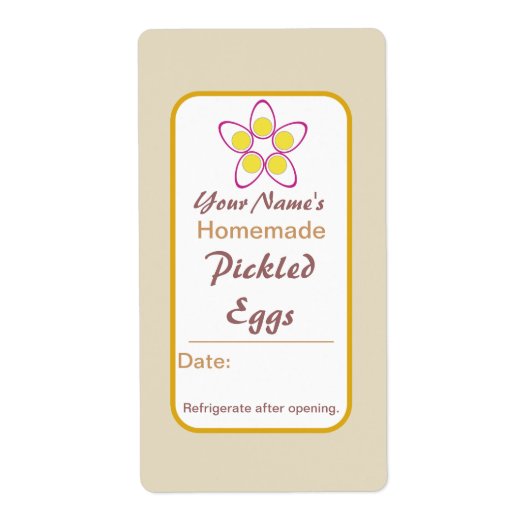 Aangepaste potje labels ingelegde eieren gepersona (Voorkant)