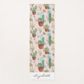Aangepaste Potted Cacti en Succulenten op Blush Yogamat (Voorkant)