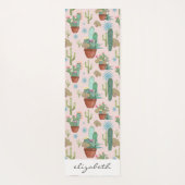 Aangepaste Potted Cacti en Succulenten op Blush Yogamat (Achterkant)