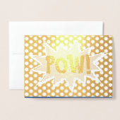 Aangepaste "POW!" Verjaardagsfeestje voor superhel Folie Kaarten (Voorkant met envelop)