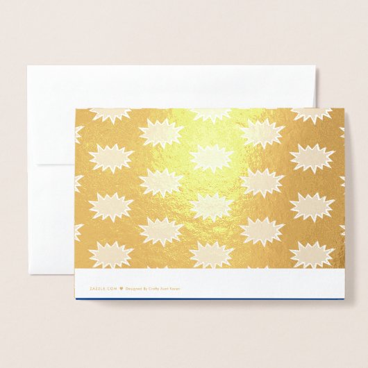 Aangepaste "POW!" Verjaardagsfeestje voor superhel Folie Kaarten (Met envelop)