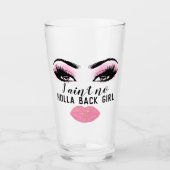 Aangepaste Power Girl Pink Kiss Eyelashes Makeup Glas (Voorkant)