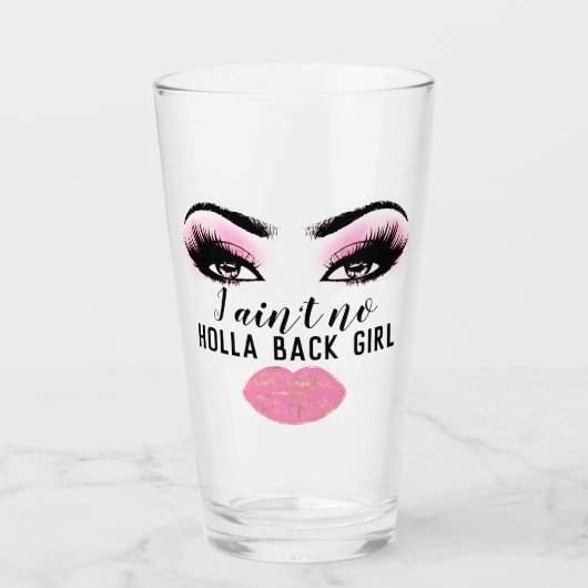 Aangepaste Power Girl Pink Kiss Eyelashes Makeup Glas (Voorkant)