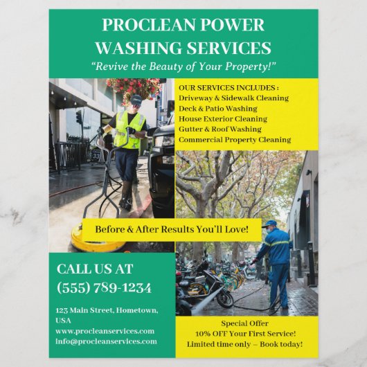 Aangepaste Power Washing Flyer (Voorkant)