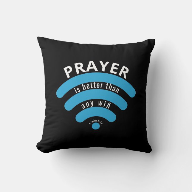 Aangepaste PRAYER BETER DAN WIFI Christelijk Kussen (Voorkant)