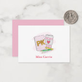 Aangepaste Pre Kleuterschool Roze Dot Notitieboek  Notitiekaartje (Voorkant / Achterkant in situ)