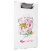 Aangepaste Pre Kleuterschool Roze Dot Wit Boek Kof Klembord (Rechts)
