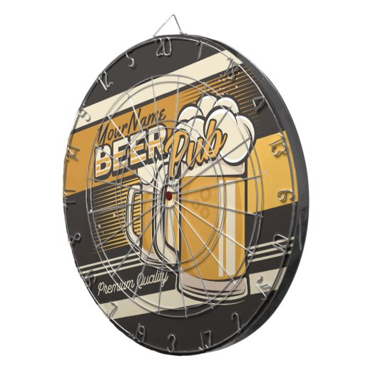 Aangepaste Premium - Mok voor koude bier - Pub Bar Dartbord (Voorkant Rechts)