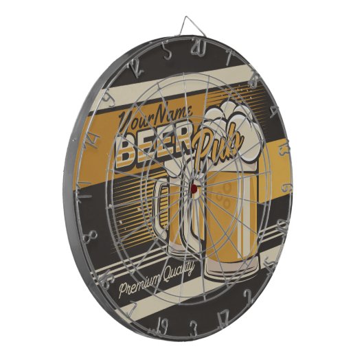 Aangepaste Premium - Mok voor koude bier - Pub Bar Dartbord (Voorkant Links)