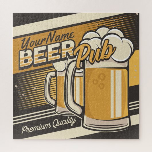 Aangepaste Premium - Mok voor koude bier - Pub Bar Legpuzzel (Verticaal)