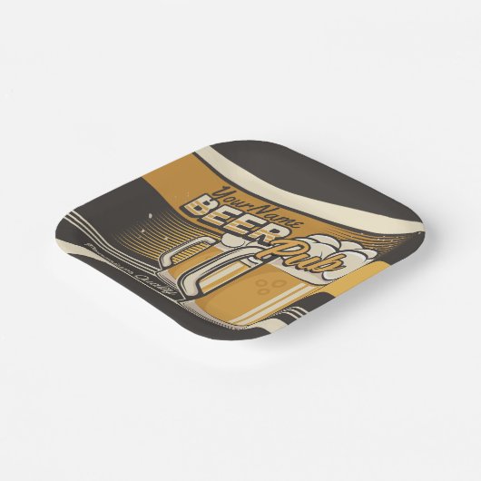 Aangepaste Premium - Mok voor koude bier - Pub Bar Papieren Bordje (Gebogen)