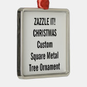 Aangepaste Premium Square kerstboomversiering Metalen Ornament (Rechts)